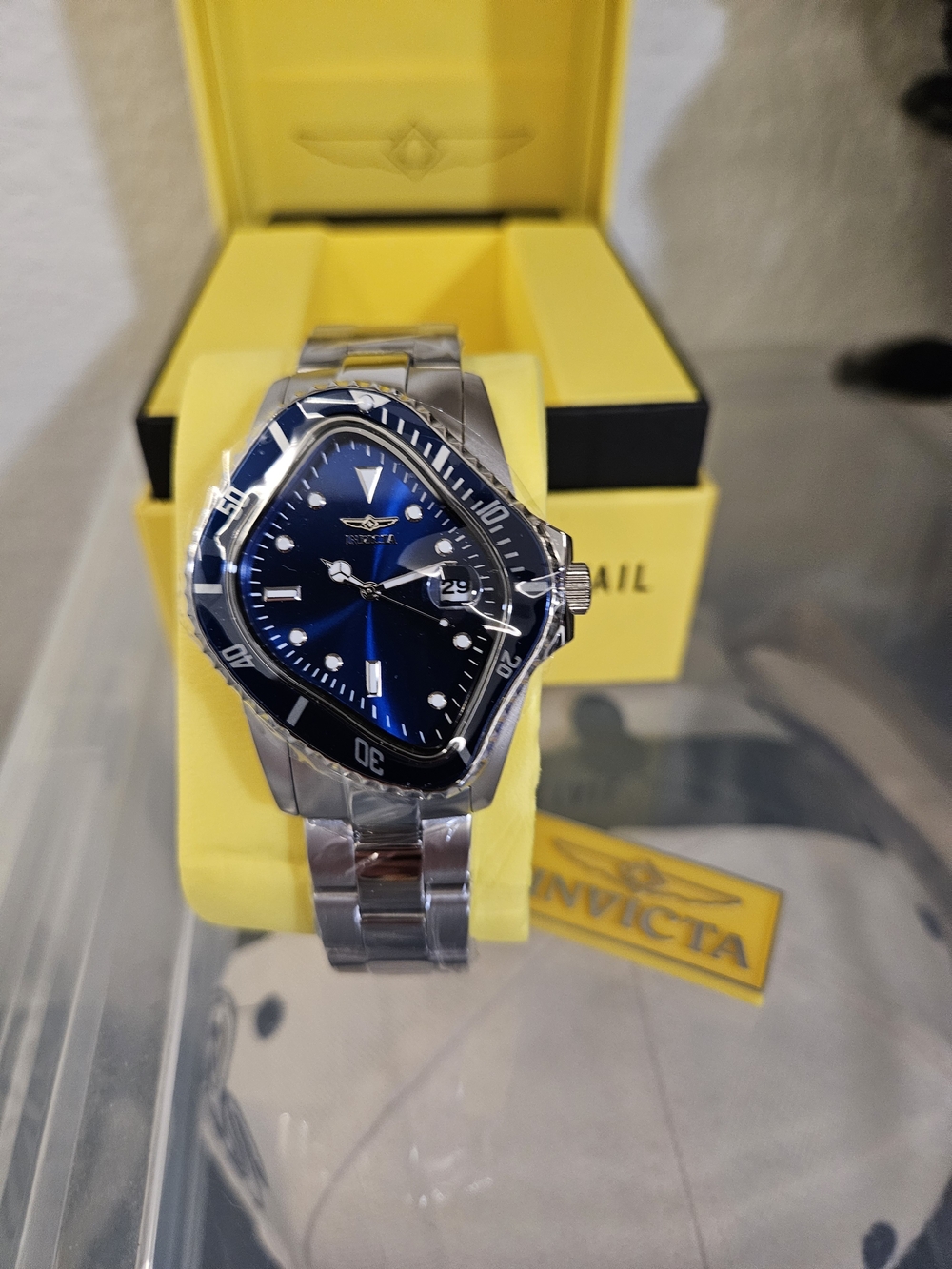 Invicta Men's Stainless Steel Blue Dial " Melted"  Watch